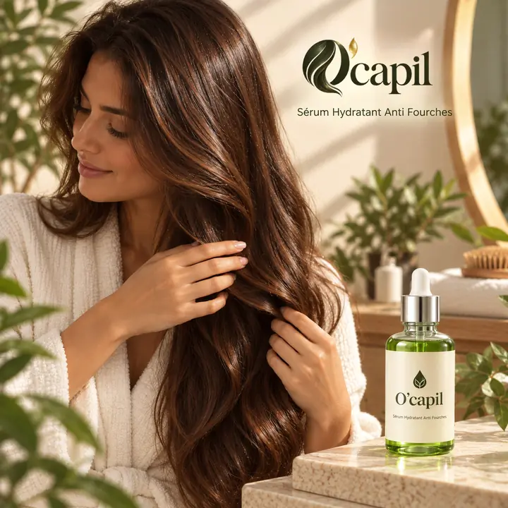 شعر طويل ولامع مع سيروم O'capil المرطب ضد التقصف